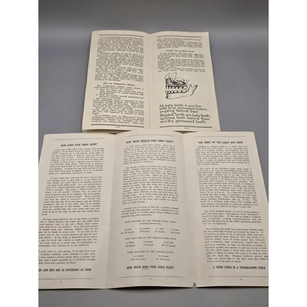 Vintage 1920s 1930s Child Care Pamphlet Lot Why Sleep Good Teeth Public Health